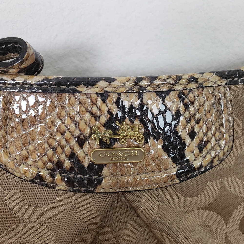 Coach Jacquard Logo Crossbody Purse Python Accent - image 8